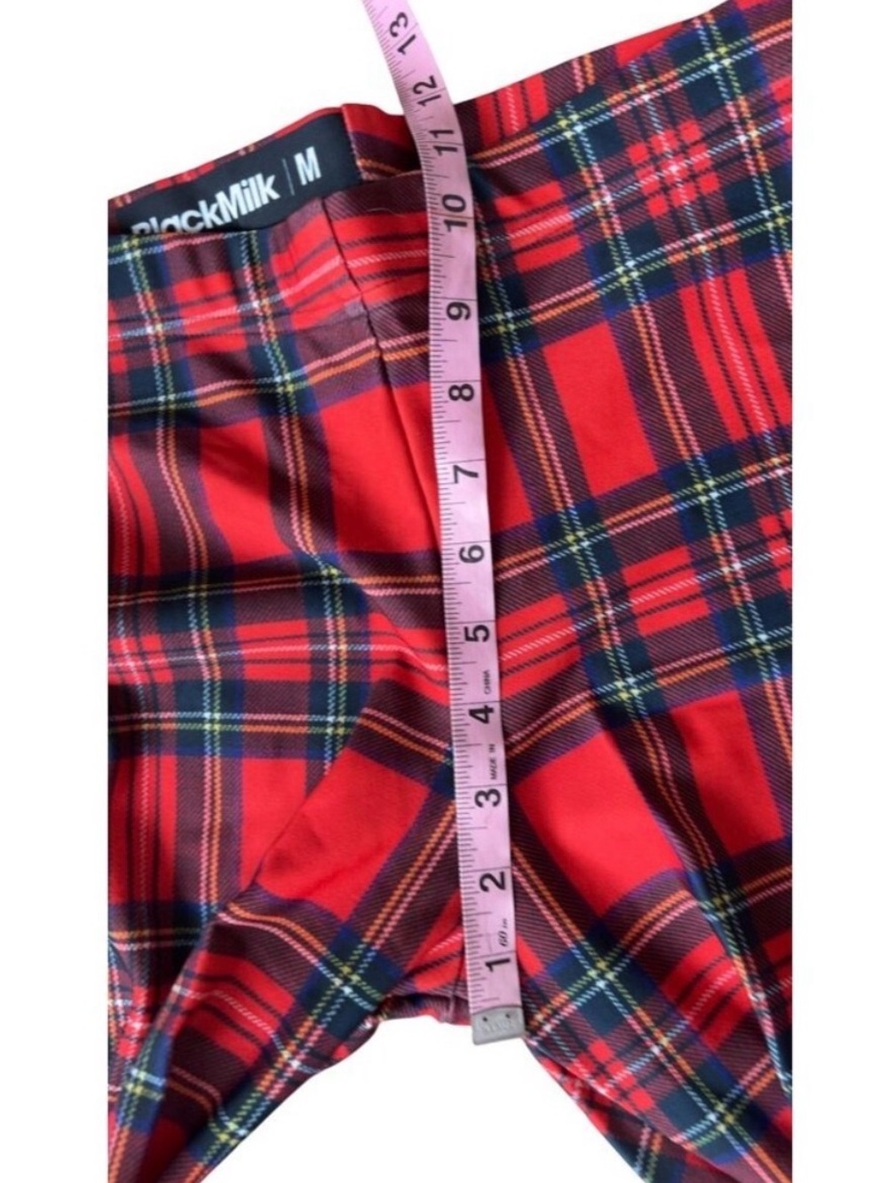Black Milk Red Tartan Leggings Size Medium - Picture 2 of 3